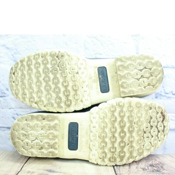 LL Bean Blue Rubber Slip On Unlined Moccasin Low Ankle Duck Boots Size 7 M - Picture 10 of 10